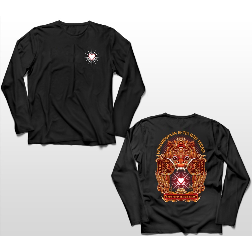 KAOS LENGAN PANJANG PENCAK SILAT PSHT SATU ABAD TERATE EMAS BIG SIZE JUMBO