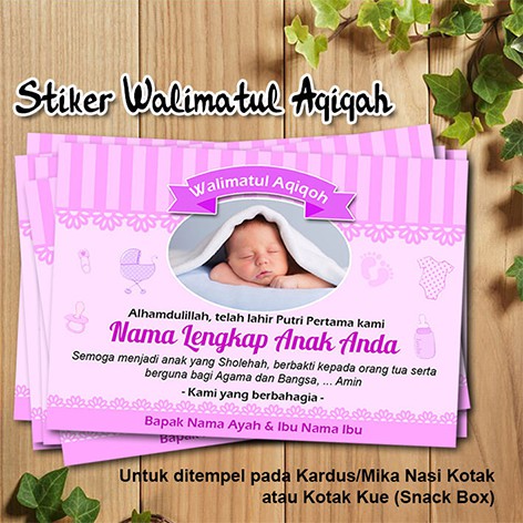 Stiker Label Aqiqah Aqiqoh Akikah Anak Label Nasi Bento Kotak Nasi Shopee Indonesia