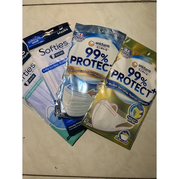 Softies dan unicharm mask/masker 5s