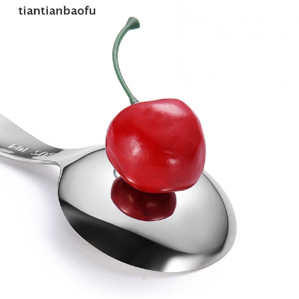 [tiantianbaofu] Cute Stainless Steel Kitchen Spoon Short Handle Sugar Salt Spice Spoon Condiment Boutique