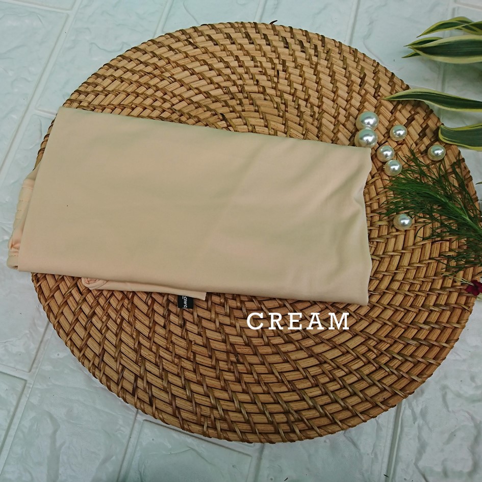 Jilbab Jersey Hijab Instan Bergo Antem Kerudung Pet Anti Tembem original-cream
