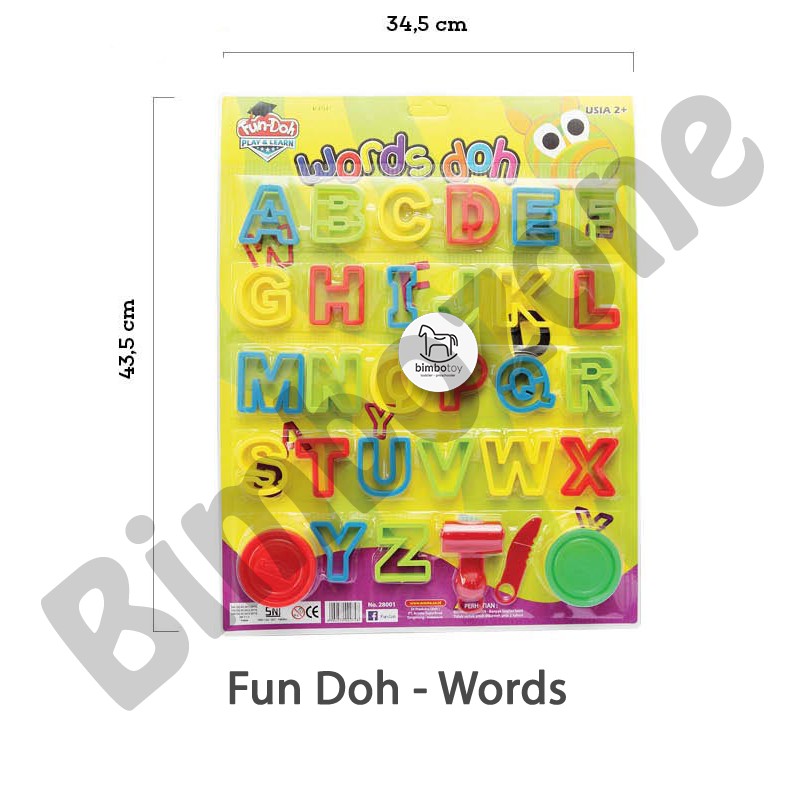 Bimbozone - Mainan Anak perempuan anak laki laki Pretend Play Sensory Play Toy - Fun Doh WORDS