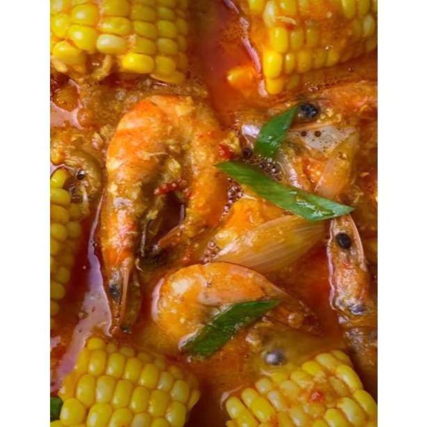 MENU RUMAHAN UDANG SAUS MERAH JAGUNG (PORSI BESAR)