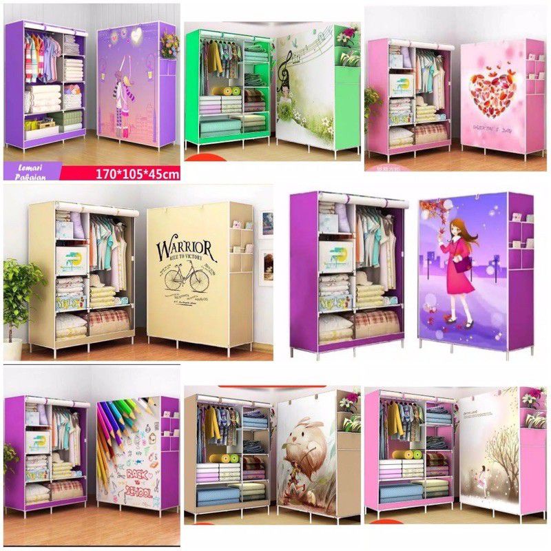 LEMARI PORTABLE BUKA SAMPING SEPERTI TIRAI PADA JENDELA / LEMARI KAIN / BONGKAR