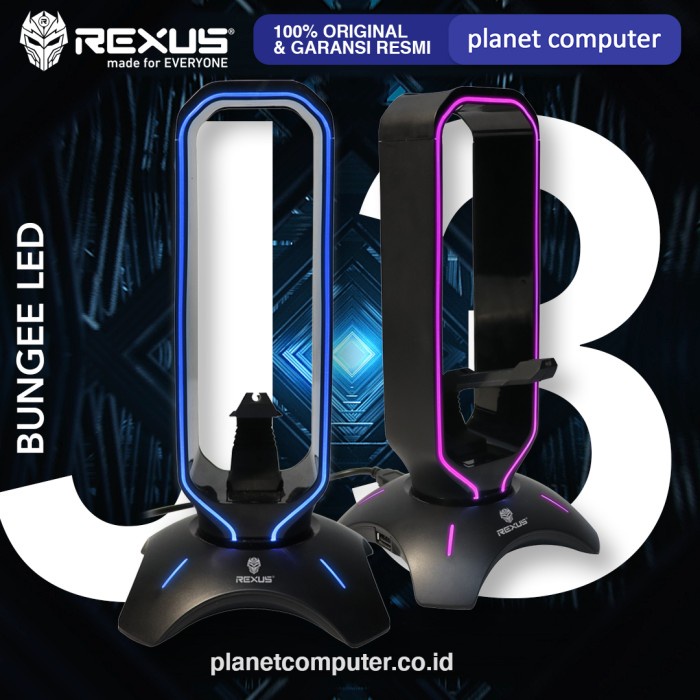 Rexus Bungee J3 RGB Headset Stand with USB Hub