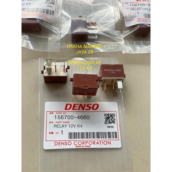 RELAY DENSO COKLAT PENDEK K4 12V 156700-4660 ORIGINAL