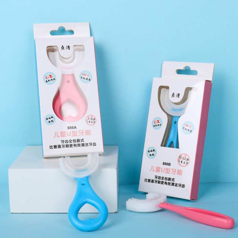 4pcs Sikat Gigi Anak Bentuk U Bahan Silikon / Training Toothbrush / Tooth Brush Baby Silicon type U Sikat Gigi Anak Sikat-1