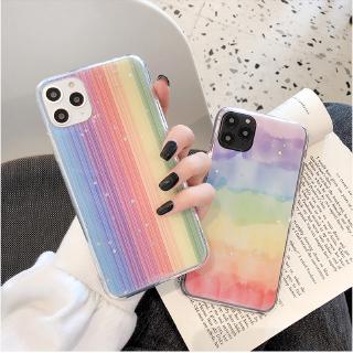 Casing Soft Case Warna Gradasi Pelangi untuk iPhone 12 Pro