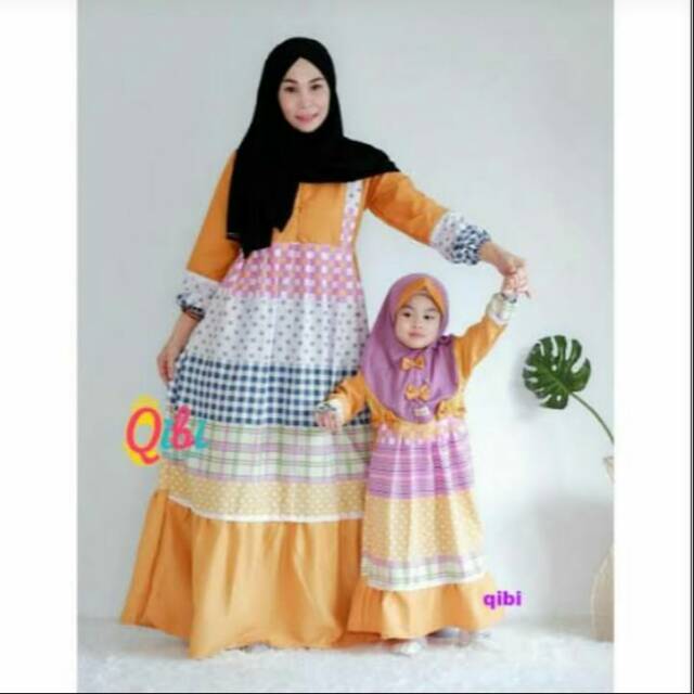 Luna couple Mom&kids gamis by Qibi