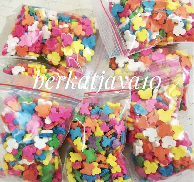 CONFETTI Model Mickey PERMEN GULA WARNA WARNI Sprinkle 15 Gram