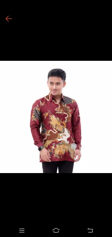Kemeja Batik Semi Sutra Pria Lengan Panjang Furing Istimewa Termurah Berkualitas