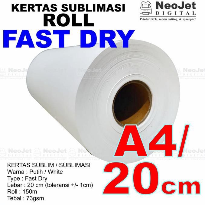 

Kertas Sublim Fast Dry Sublimasi Sublimation Paper Roll Lebar 20 Cm A4 Bengbengstar1