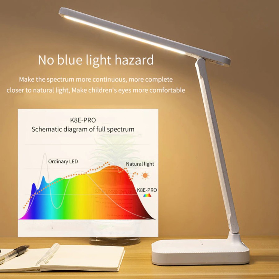 Lampu Meja Belajar Desk Lamp USB 8W - T302 - White