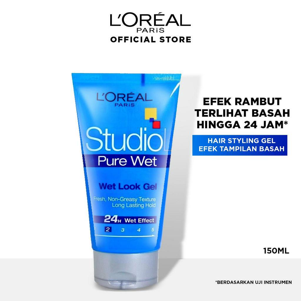 L'Oreal Paris Studio Line Pure Wet Hair Styling Gel - 150 ml (Untuk Hasil Natural Terlihat Basah)