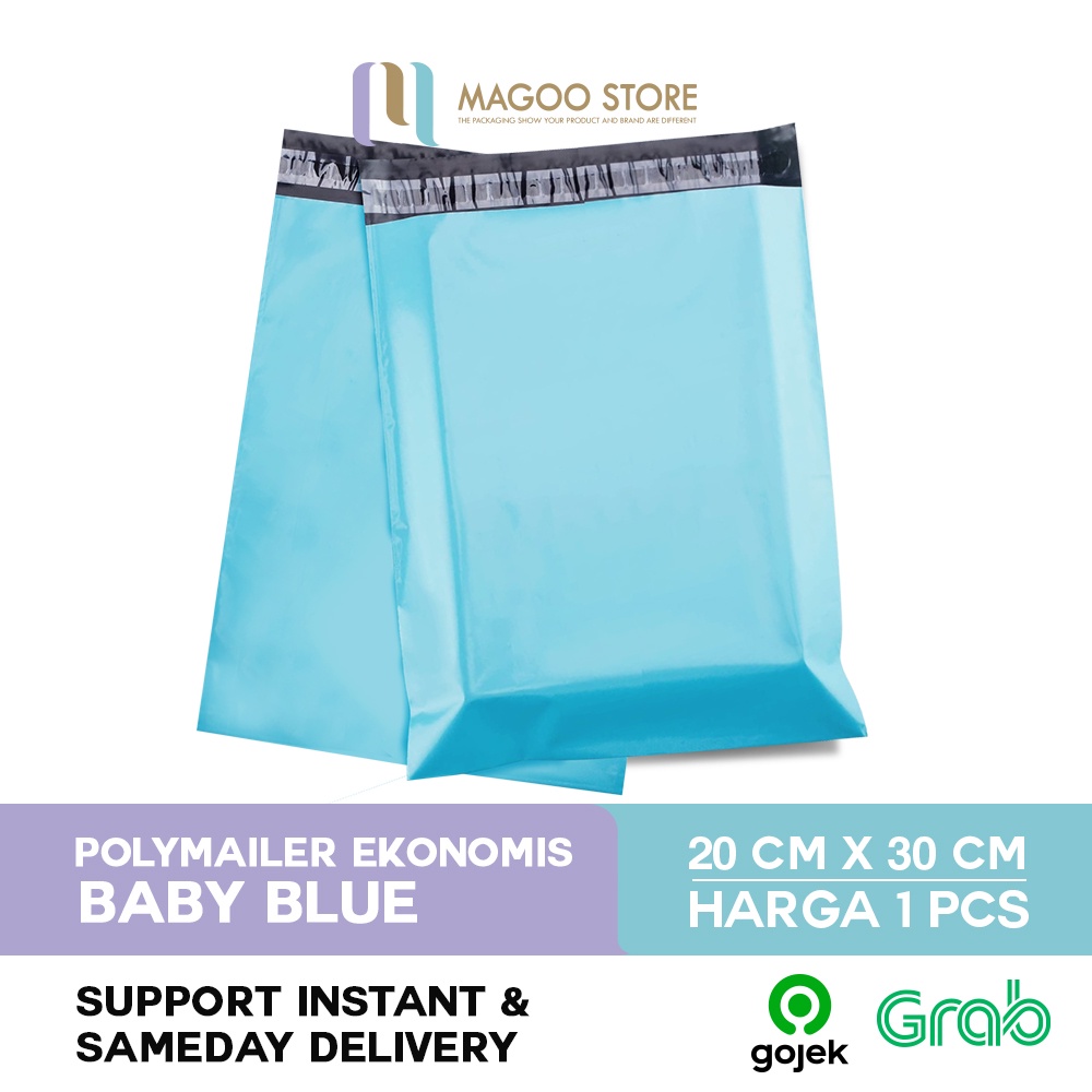 

Polymailer Ekonomis Baby Blue | Plastik Packing Online Murah - 20x30