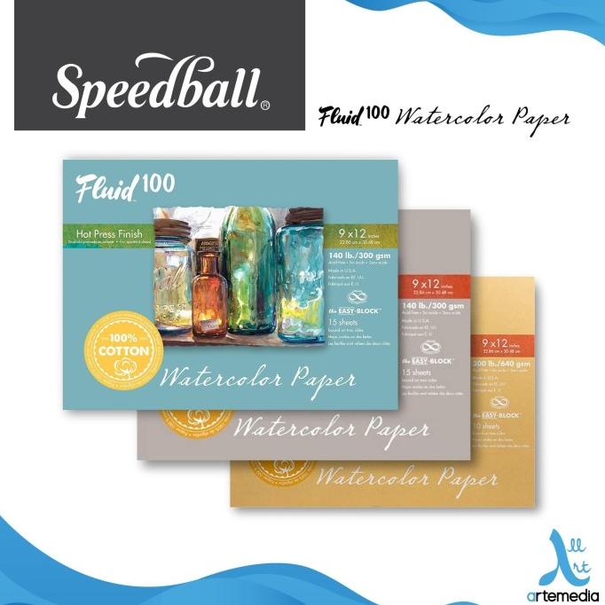 

Kertas Cat Air Fluid 100 Speedball 9'x12' Watercolor Paper Blocks ---READY---