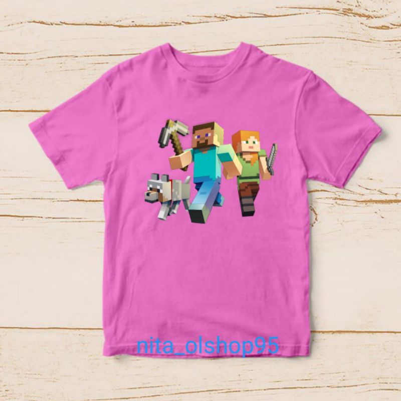 baju anak minicraft kaos minicraft roblox terbaru