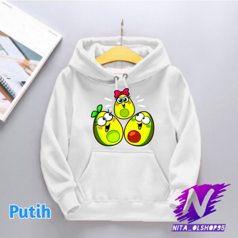 hoodie avocado animasi Hoodie anak lucu animasi kartun