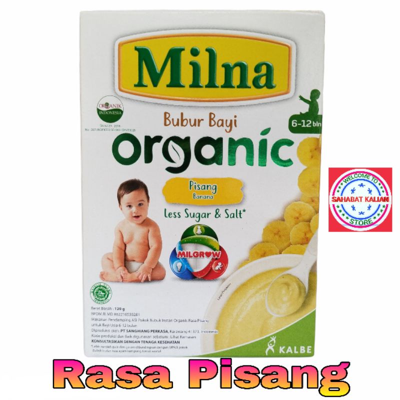 MILNA BUBUR BAYI ORGANIC 6 - 12 BULAN 120GR PER 1 BOX