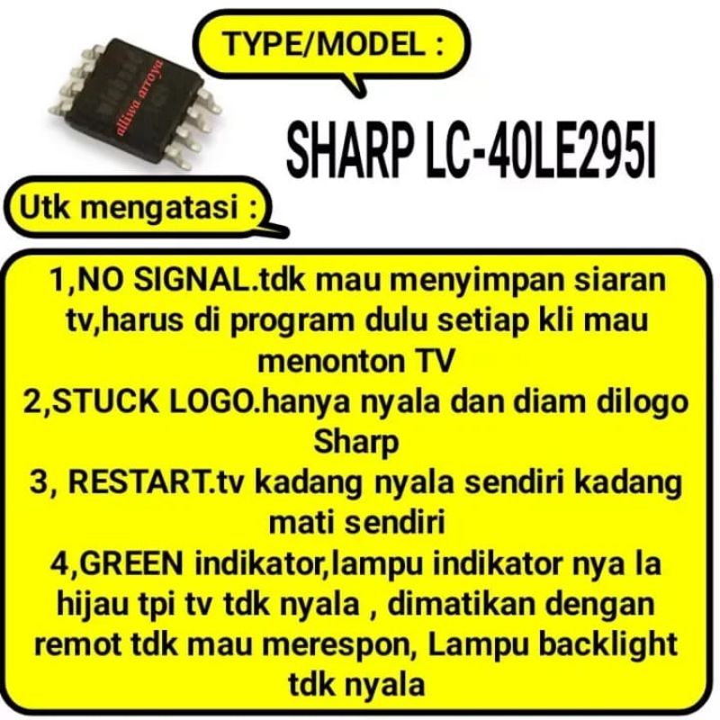 Ic eprom eeprom memory spi flash tv led sharp LC-40LE295I