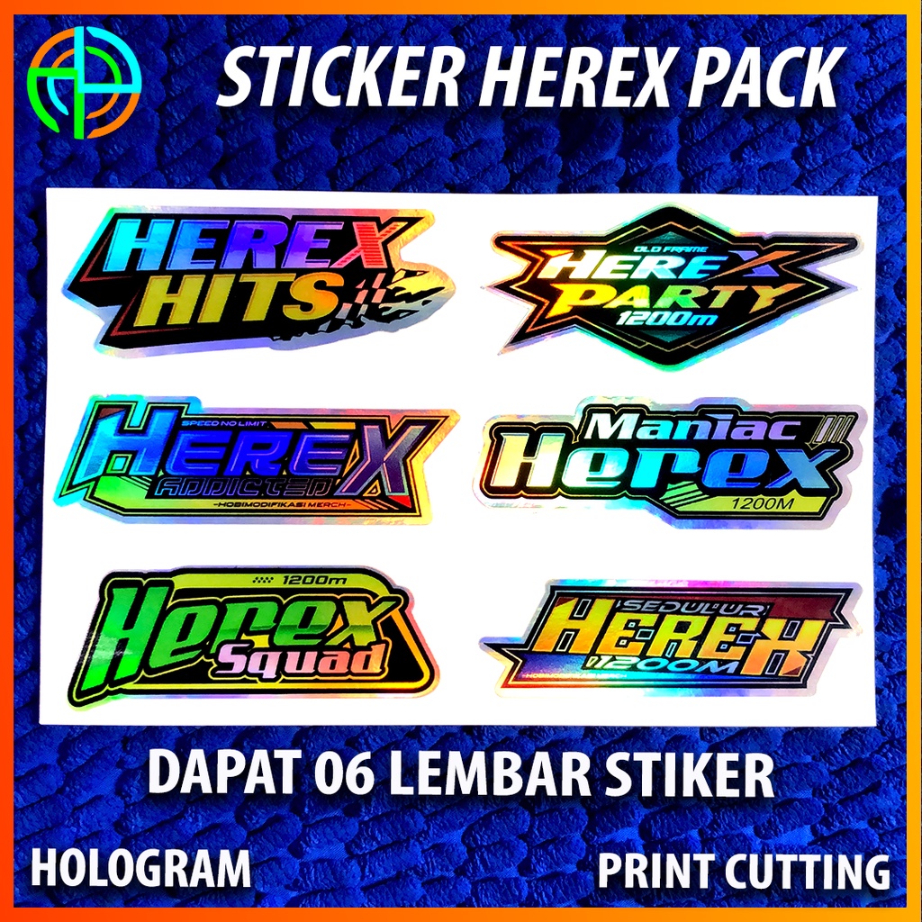 Sticker Herex Set isi 06 Hologram | Stiker Racing Variasi CB Herex Tiger | Herex Jatim