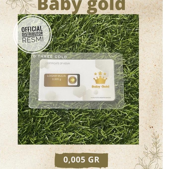ㅆ Baby Gold 0,005 gram Emas Mini Logam Mulia 24 Karat Jaminan Asli Original ↦