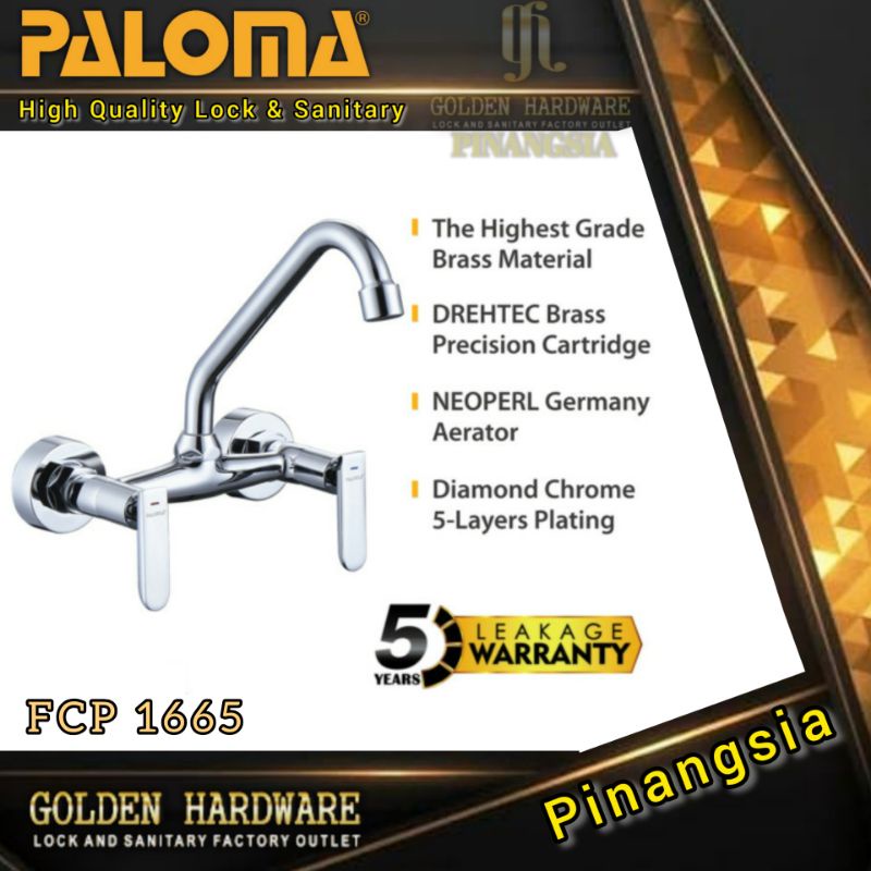 Keran Cuci Piring Panas Dingin Keran Dapur Panas Dingin Kran Air Keran Air PALOMA FCP 1665