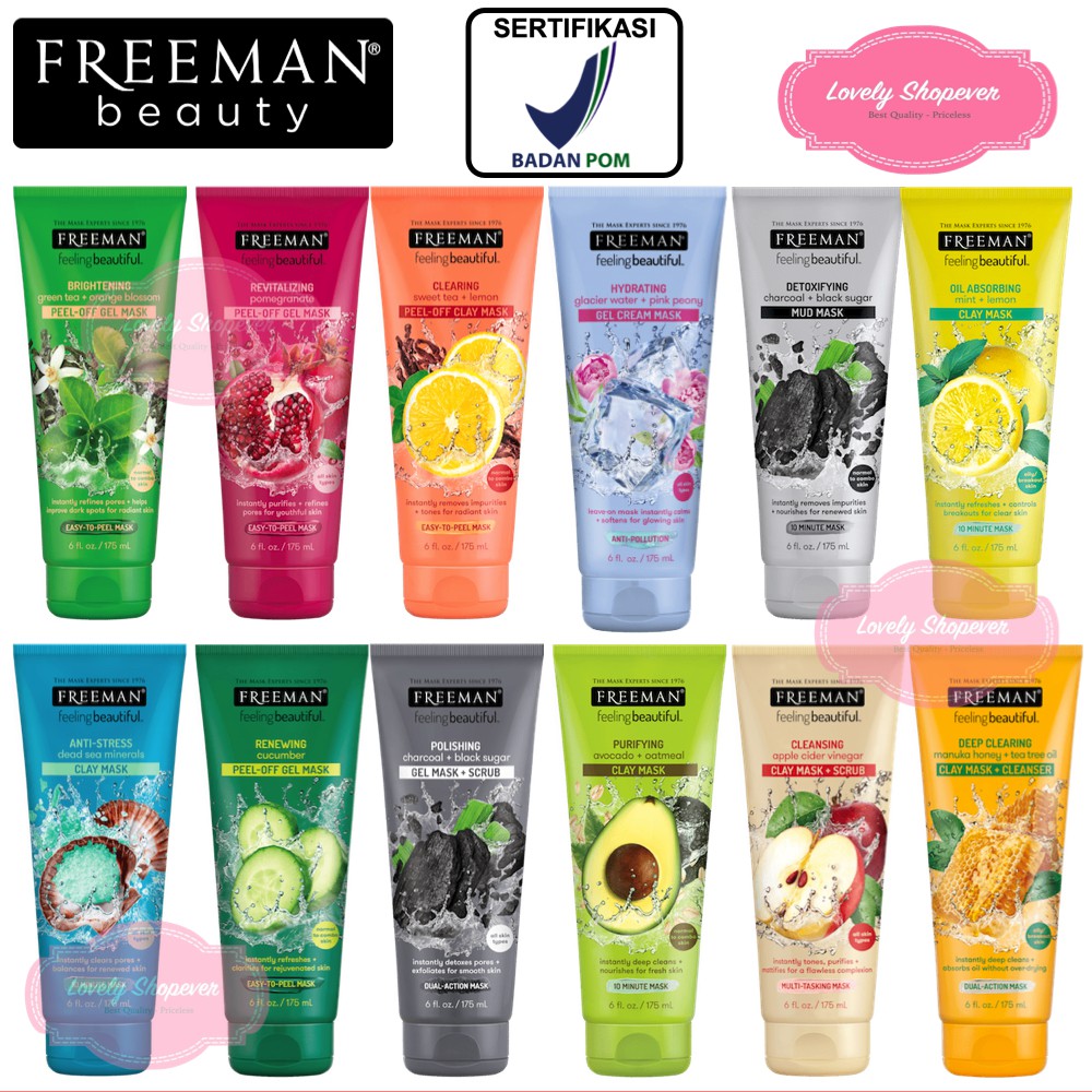 [BPOM] FREEMAN FREE MAN Feeling Beautiful Clay Face Mask BPOM ASLI ORIGINAL PROMO MURAH 175 ml 175ml