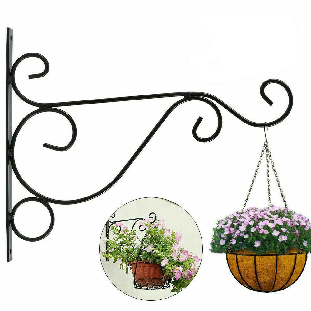 【COD Tangding】4pcs/set Heavy Duty Metal Hanging Basket Brackets Garden Plant Hanger Hook Wall Decor