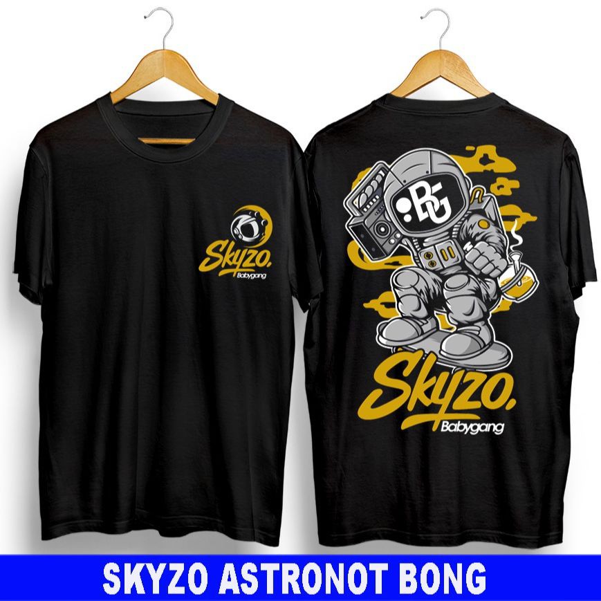 BAJU KAOS KEREN SKYZO ASTRONOT BONG / KAOS LOGO NASA / KAOS BABYGANG /KAOS OBLONG / KAOS DISTRO ORI