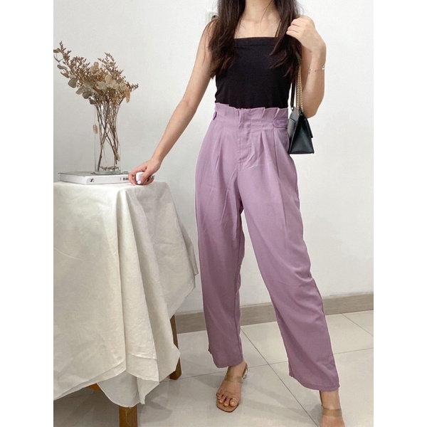 OCTA Basic Kulot Casual Pants Kerja Korea Straight Pants P4