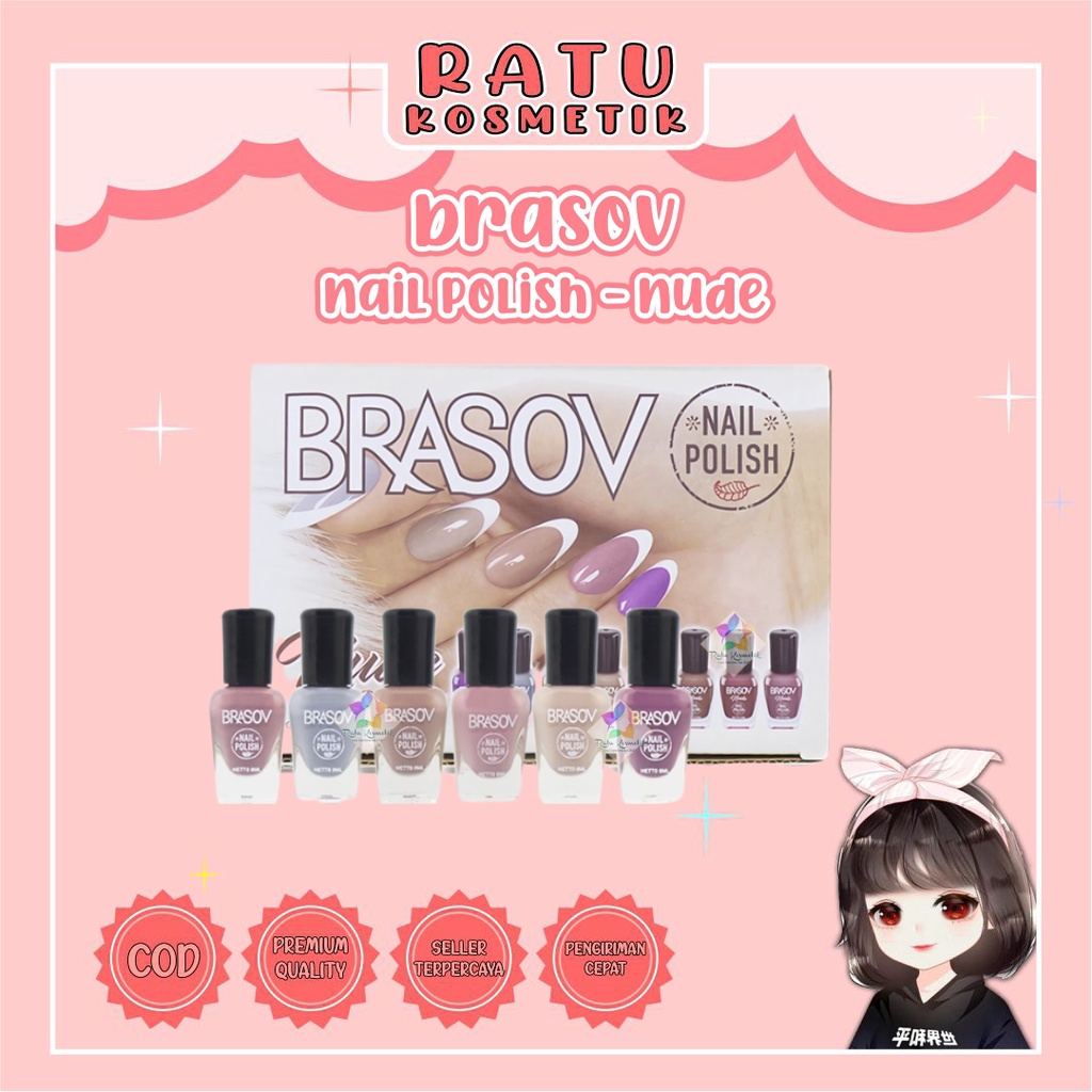 ❤ RATU ❤ Brasov Nail Polish | Kutek Warna 8ml | Cat Kuku Nail Polish 8ml | Merah Pink Bening Nude | Matte | Go Matte