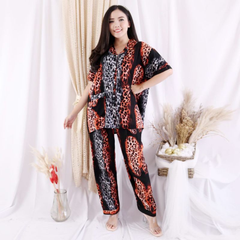 JOSJOLI_STORE/Piyama PP CP HP Aliyah/Piyama Rayon Tie Dye Kekinian XXL LD 120cm