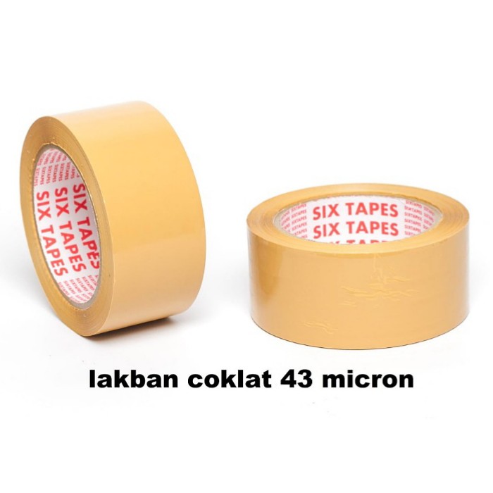 Lakban Coklat berkualitas tebal kuat merk Six Tape Setara Lakban Daimaru Ukuran Pasti Pas 48mmx 80M