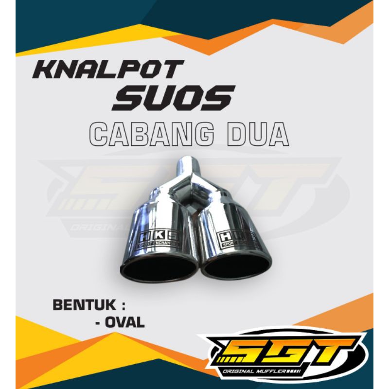 Knalpot suos cabang 2 oval