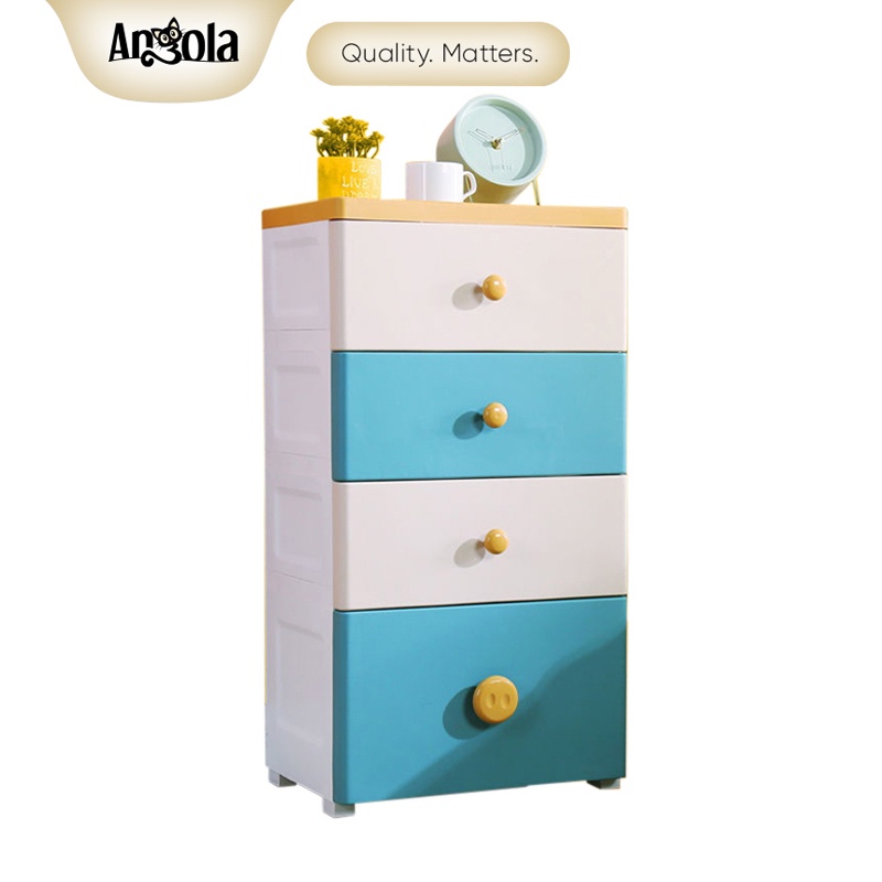 Ready  [COD] Angola Lemari Laci C11 Lemari Plastik 4 susun Lemari Penyimpanan Loker laci Drawer