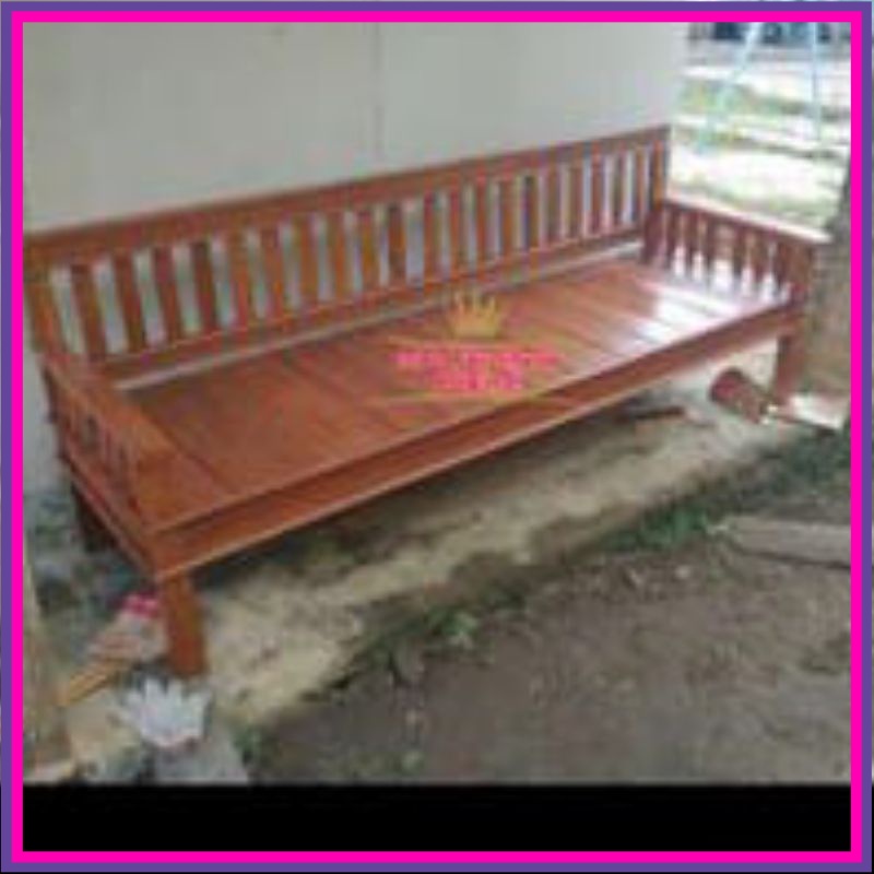 Kursi taman - kursi tunggu - kursi panjang/ bangku panjang tunggu kayu bengkirai Kalimantan