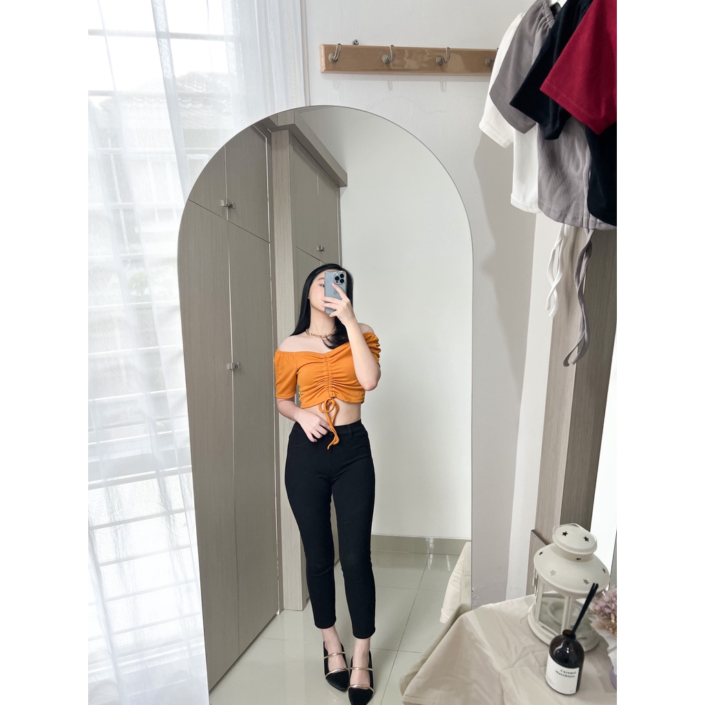 Baju Tank Top Crop Wanita Tangtop Tengtop Gina Korea