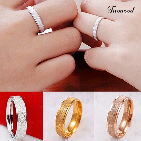 Cincin Bahan Stainless Steel Matte Untuk Pria Dan Wanita