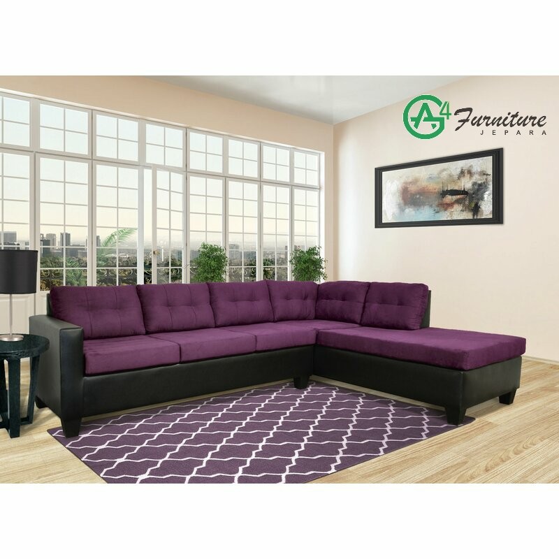 Sofa Sudut Minimalis Salamon Kayu Jati