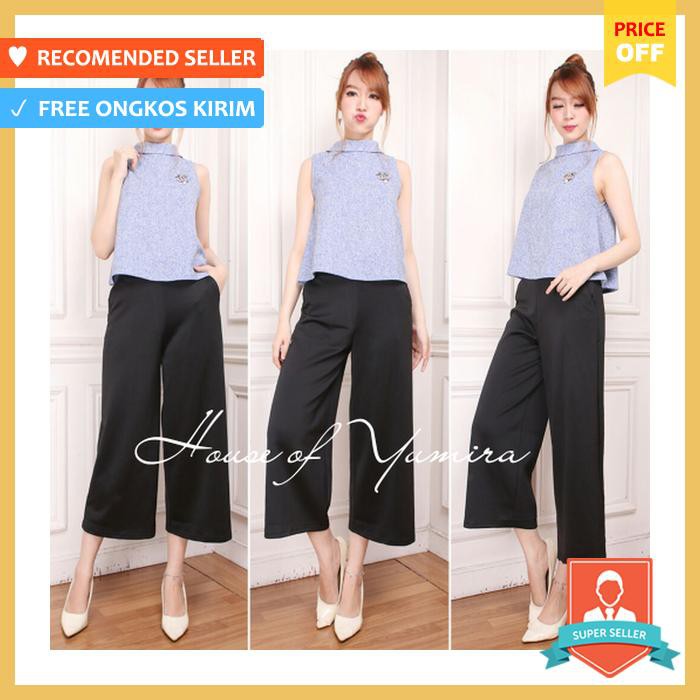 Celana Kulot Wanita 7Per9 Hitam