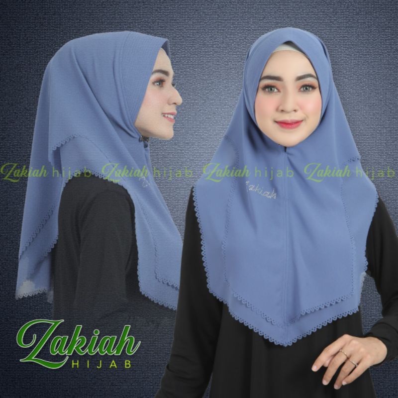 KHIMAR CERUTI MINI LACER CUT ORIGINAL ZAKIAH TANPA PLAT