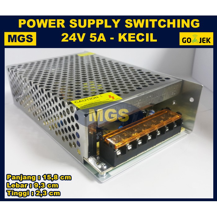 Adaptor Power Supply 24V 5A Jaring Body Kecil