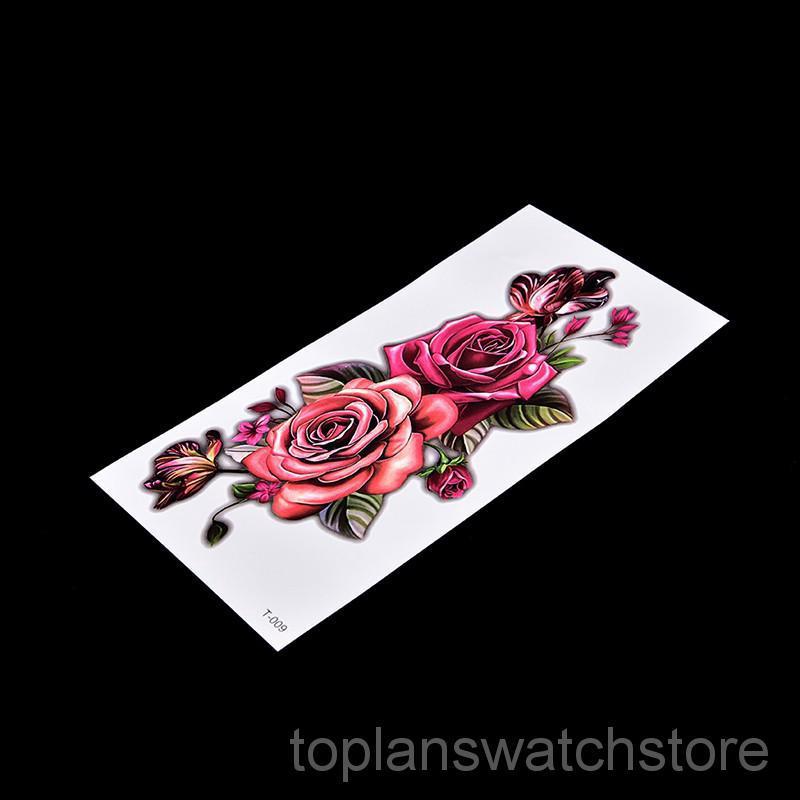 TOPL Stiker Tato Temporer Anti Air Motif Bunga Mawar TOPL Stiker Tato Temporer Anti Air Motif Bunga Mawar