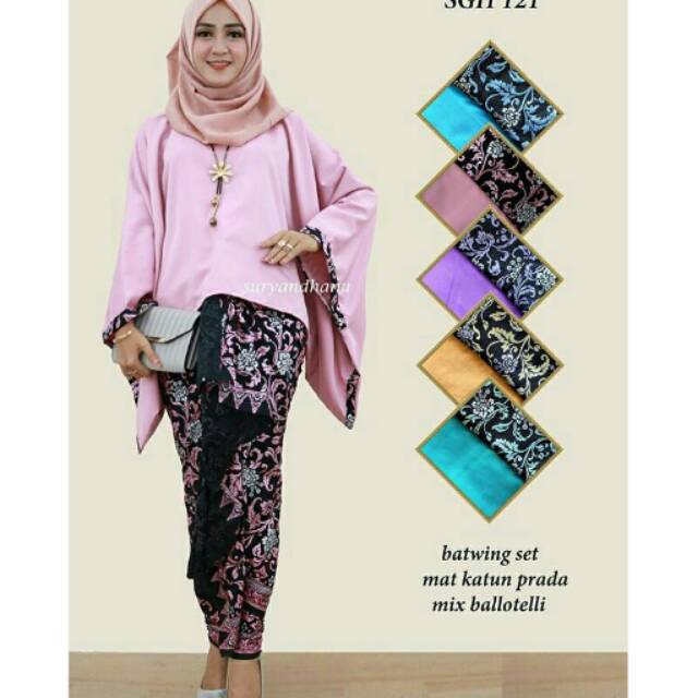 Batwing Blouse Batik Set