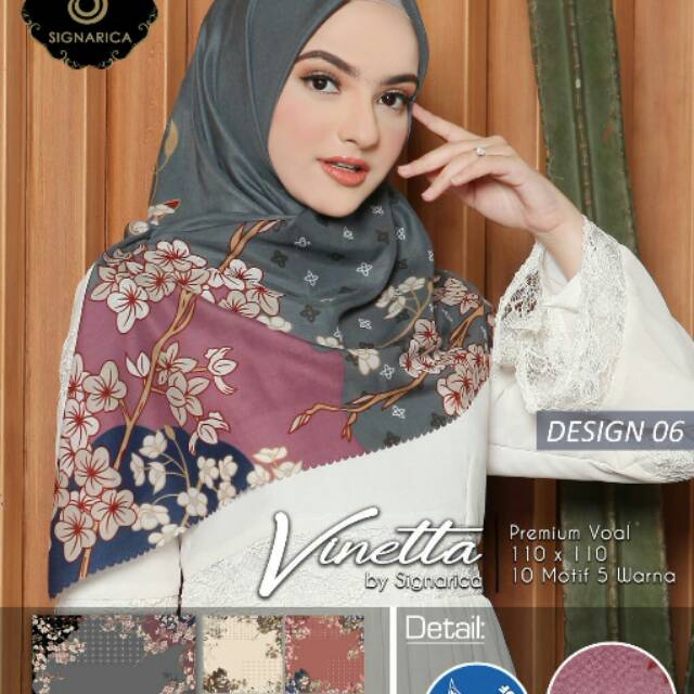Jilbab segiempat motif waterproof ory brand signarica