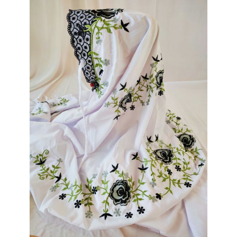 mukena dewasa & remaja lajur bordir polino