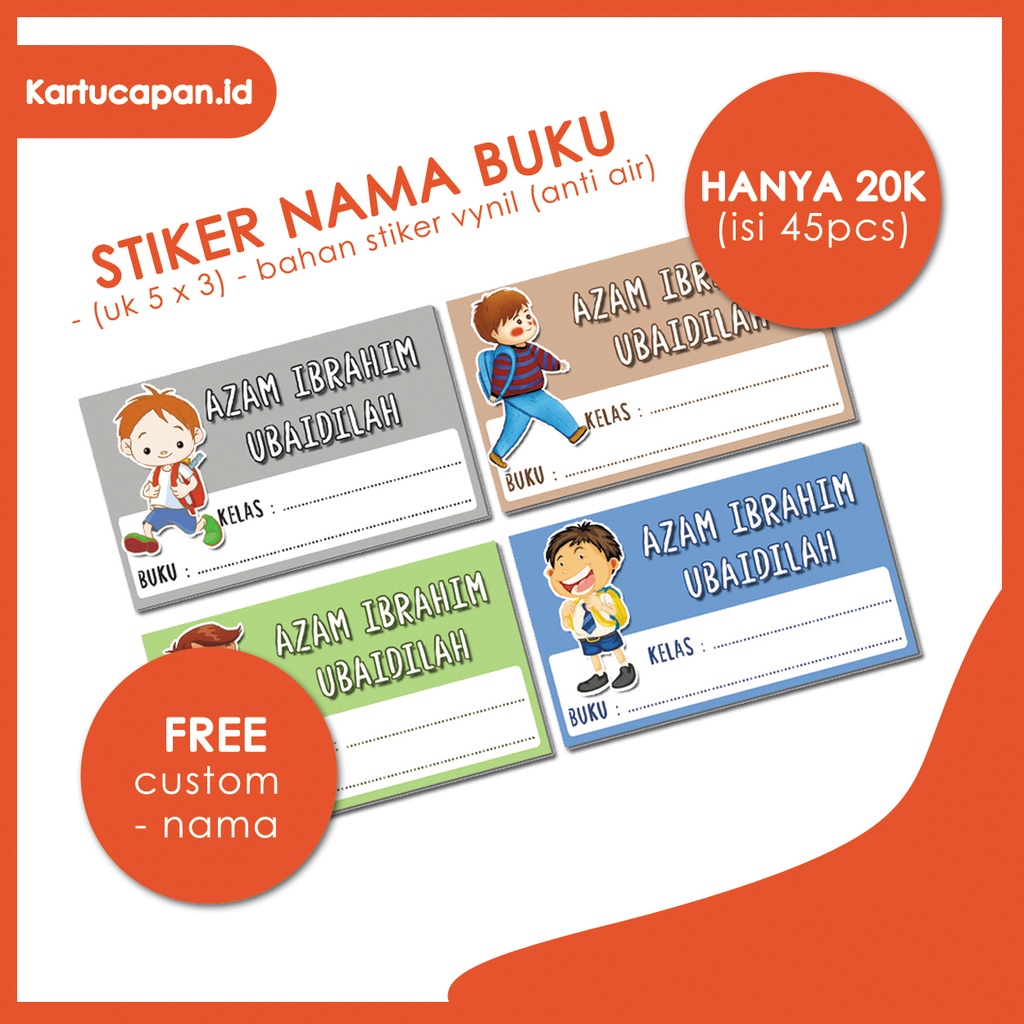 

(45PCS) STIKER BUKU PELAJARAN/STIKER NAMA BUKU SEKOLAH
