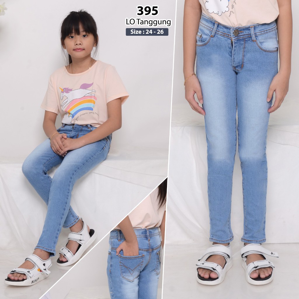 ( Size 24-26 ) MC girl Celana Jeans Panjang Premium Anak Tanggung / Celana Pensil Skinny Denim Anak Perempuan Lgo