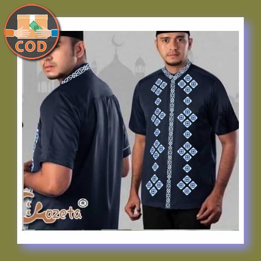 Baju Koko Kurta Koku Pria Lengan Premium Quality Original Samase  NW879 Baju Koko Almen Atha - Navy
